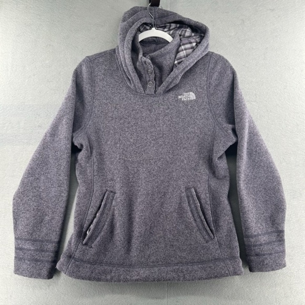 The North Face Crescent Sunset Fleece Hoodie Womens Size Large‎ Purple Flawed